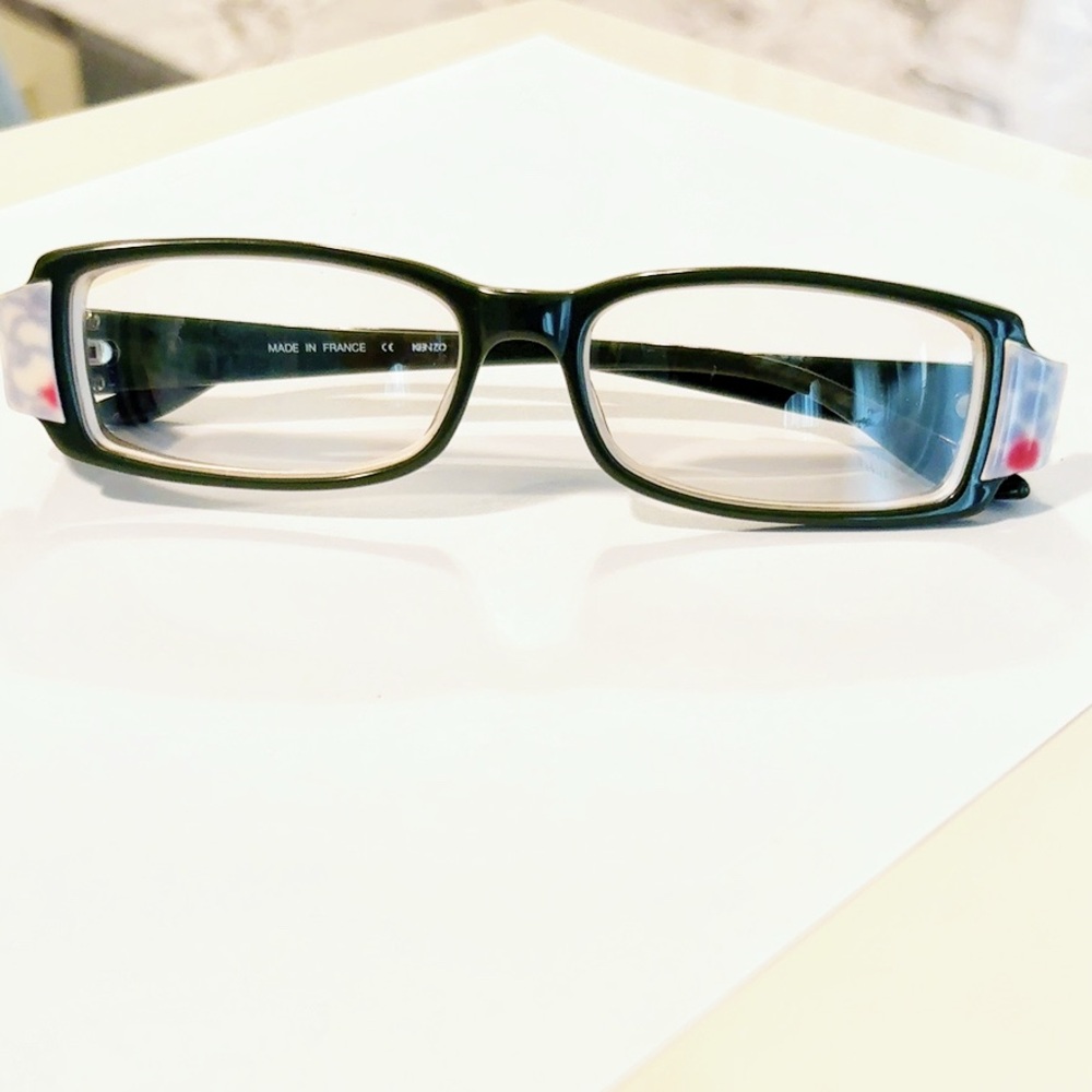 Kenzo Dark Green Rectangular Eyeglasses